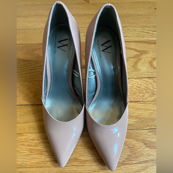 Worthington light pink snake print faux leather heels size 7 - like NEW! - Picture 3 of 11